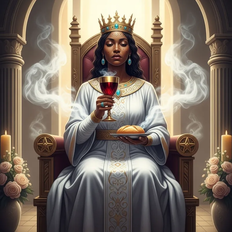 Divine Beauty: Radiant Black Queen in New Jerusalem