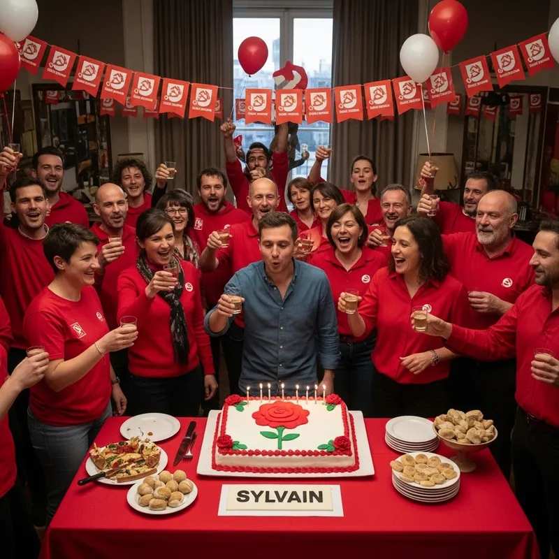 Socialist Party Celebrates Sylvain's Birthday