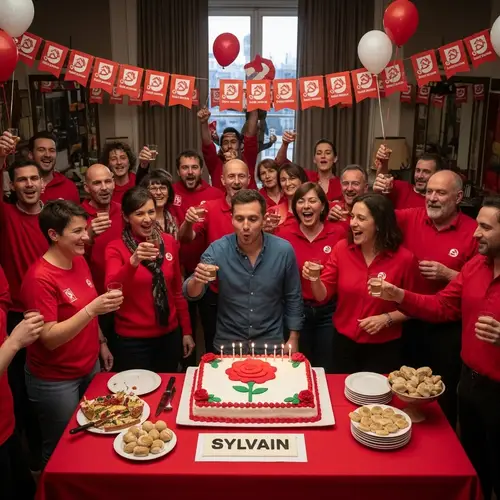 Socialist Party Celebrates Sylvain's Birthday
