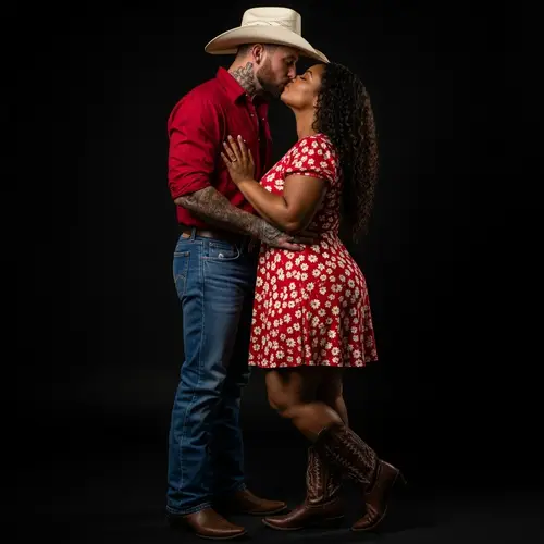 Romantic Cowboy Kiss: 8K Ultra-Realistic Artwork