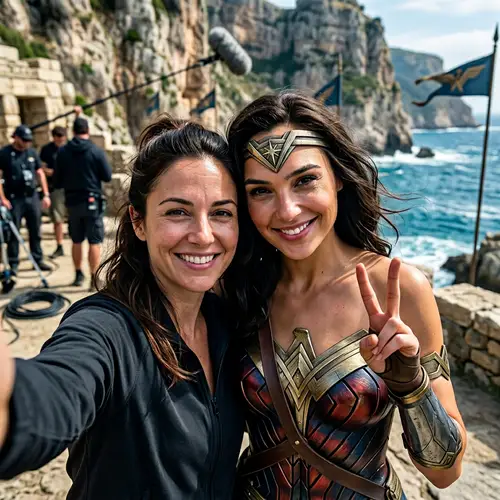 Epic Selfie with Gal Gadot on Themyscira Set