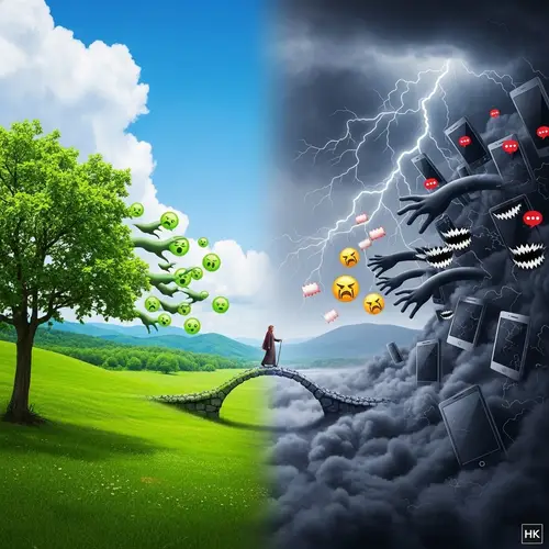 4k Landscape Illustration: Visualizing Cyber Bullying Concept