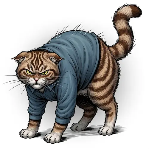 Detailed Illustration of Angry Feline | Artwork Showcase