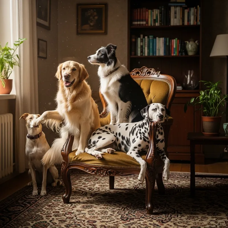 Adorable Dog Lounging on Chair
