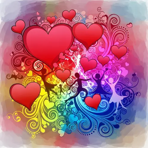 Vibrant Love: Abstract Scene of Passion and Affection