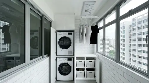 Compact Modern Laundry Room Design in Singapore