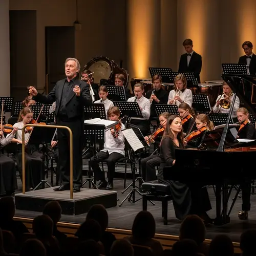 Enthralling symphony by child musicians and professional pianist