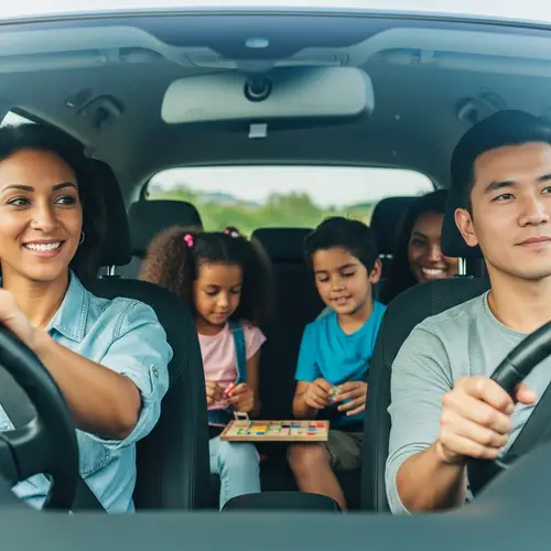 Diverse Family Journey | Happy Family Road Trip Photo