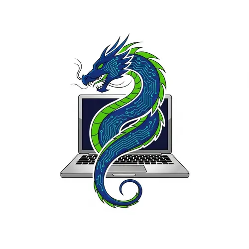 Modern Dragon Logo Design for Tech Services