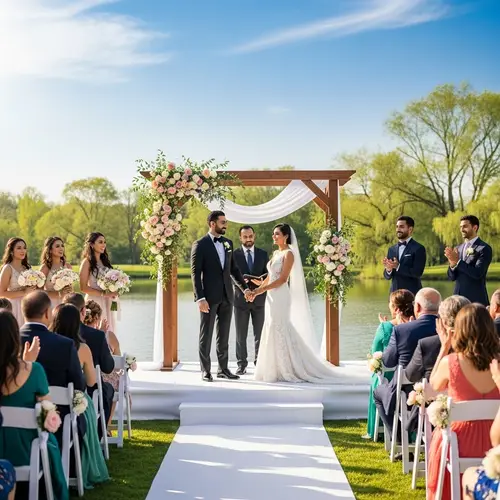 Outdoor Wedding Ceremony with Diverse Guests