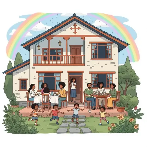 Ethiopian Cultural House Gathering with Rainbow