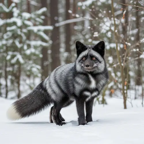 Majestic Silver Fox in Snowy Forest | Wildlife Encounter