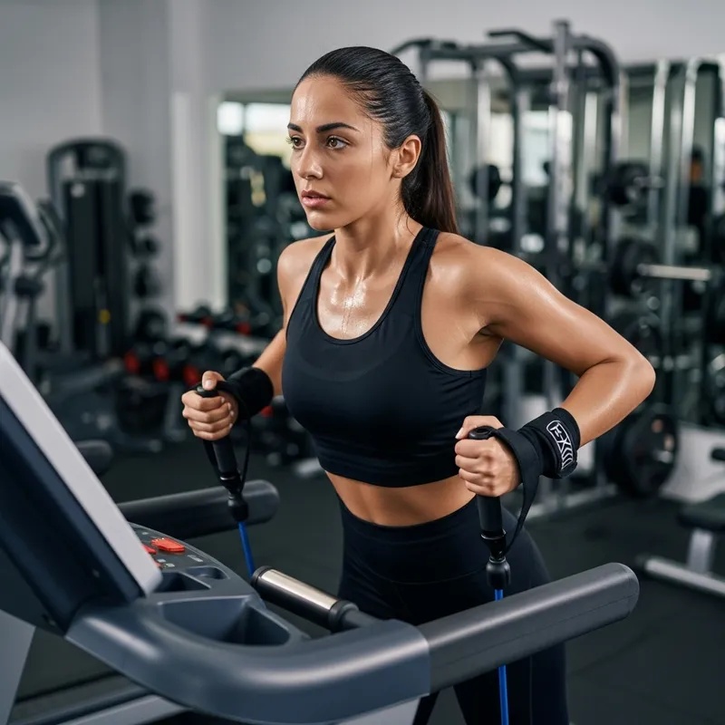 Latina Woman Fitness: Strength & Determination in Gym