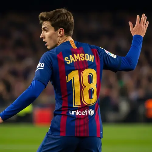 Dynamic Sports Photography: Barcelona Jersey 'Samson'