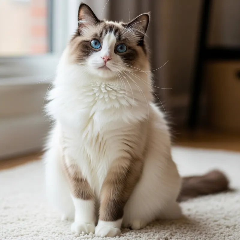 Adorable Ragdoll Cat Sitting Pretty