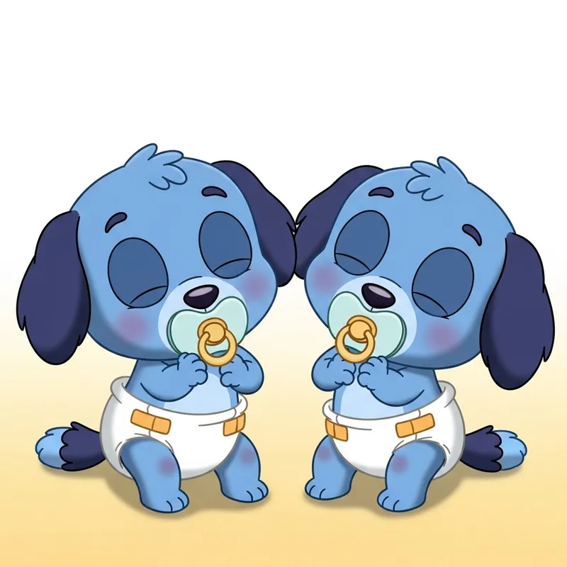Bluey and Bingo in Diapers | Newborn Baby Characters