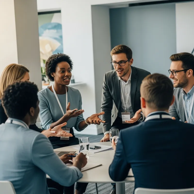 Vibrant Corporate Discussion: Diverse Group & HR Tech