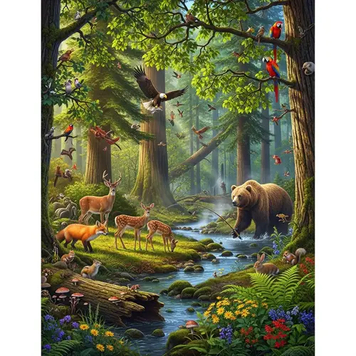 Explore the Lush Forest with Wildlife