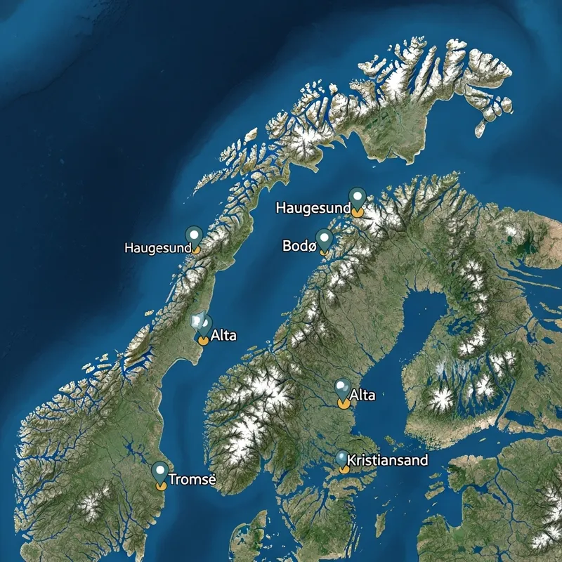 Satellite Map of Northern Norway: Topography & Key Locations