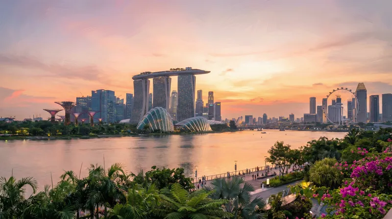 Stunning Singapore Skyline at Golden Hour