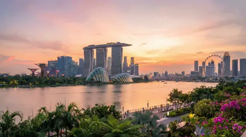 Stunning Singapore Skyline at Golden Hour