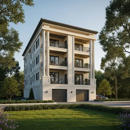 Modern 4 Storey Residential Building with 2 Bays