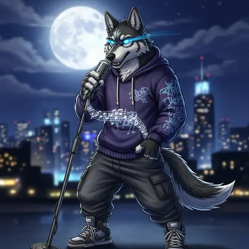 Urban-Dressed Wolf Rapper: Howling in the Moonlight
