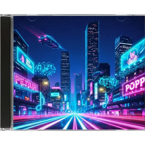 Metal/Pop Synthwave Cyberpunk CD Cover Design