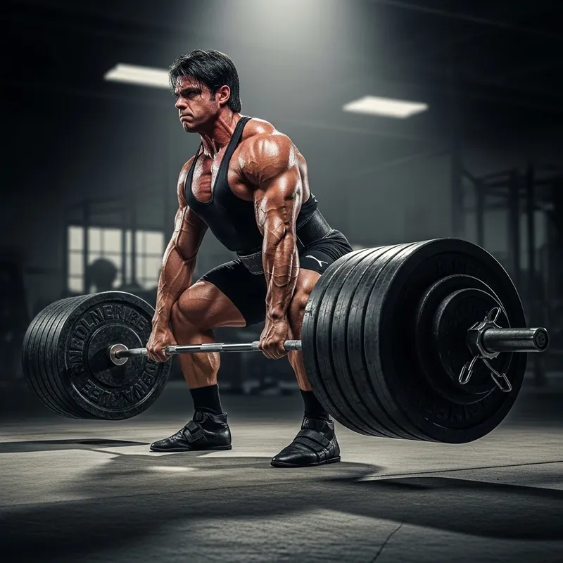 Muscular Guy Deadlifting 20 Plates - Powerlifting Strength