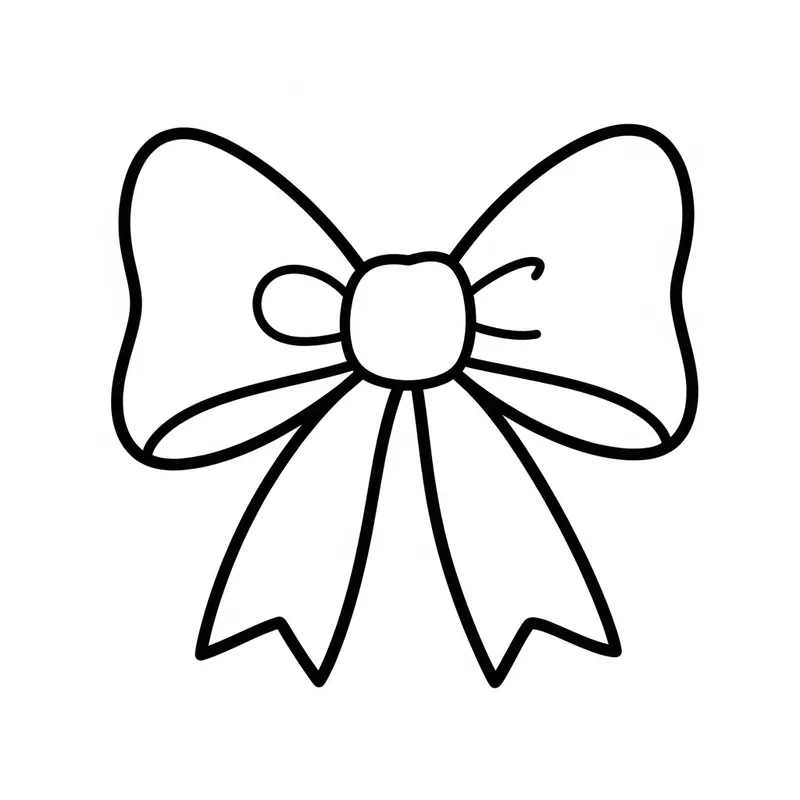Simple Bow Coloring Page for Toddlers