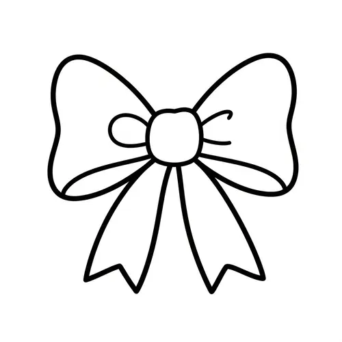 Simple Bow Coloring Page for Toddlers