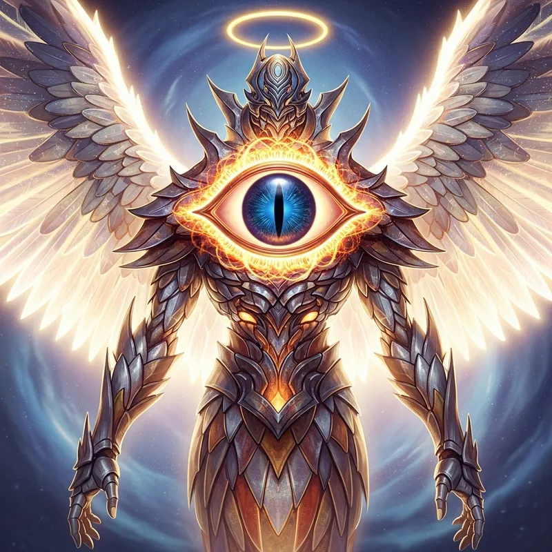 Biblical Angel Boss with Glowing Eye Rings | Towering and Intimidating