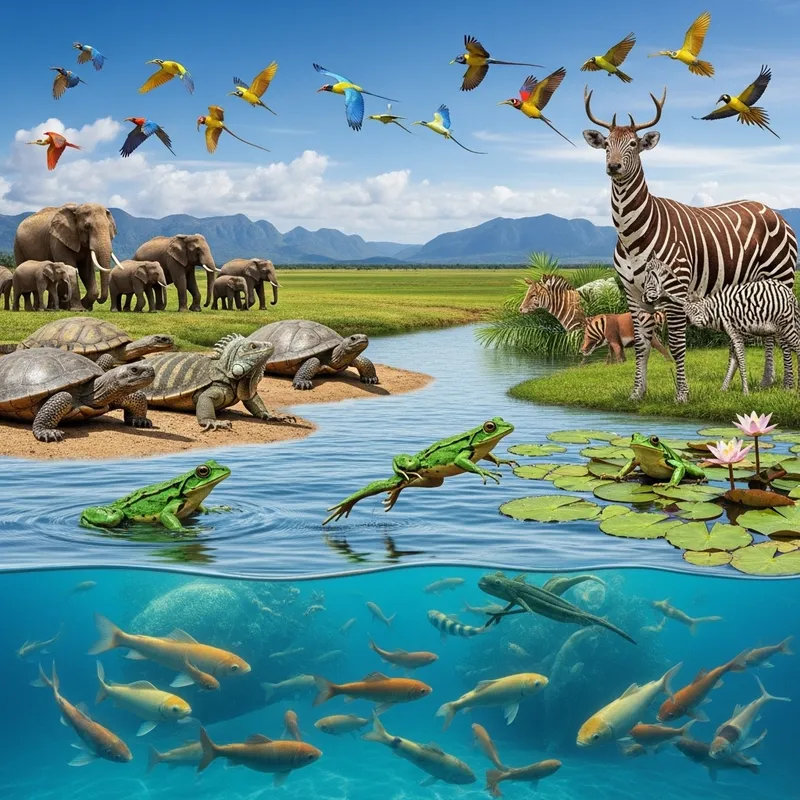Diverse Wildlife: Mammals, Birds, Reptiles, Amphibians & Fish Diverse Wildlife: Mammals, Birds, Reptiles, Amphibians & Fish