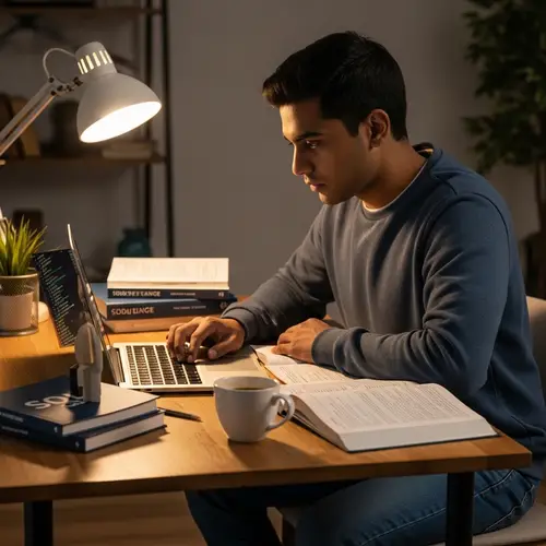 SQL Learning | Student with Laptop | Database Management