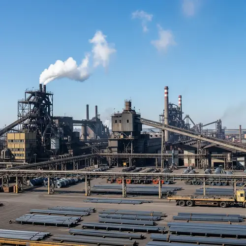 Bustling Steel Industry Expanse | Factories, Machinery & Furnaces