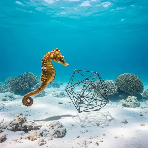 Realistic Seahorse with Horse Head Swimming in Underwater Paradise