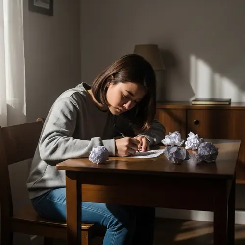 Teenage Girl Struggling with Depression in Isolated Room