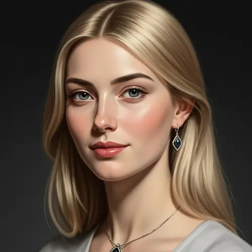 Detailed Portrait of a Caucasian Woman with Blonde Hair
