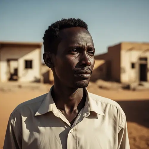 Sudanese Man Reflecting on Devastation Caused by War