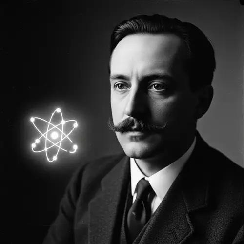Vintage Physicist Portrait: Dramatic Black & White Imagery