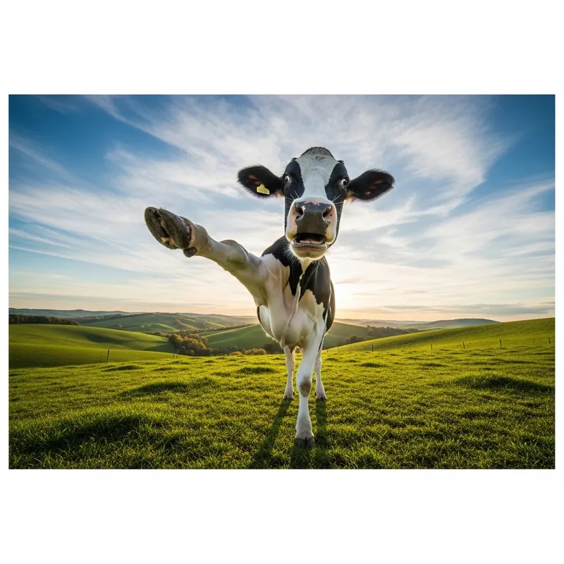 Cow Pointing Forward – Captivating Animal Image