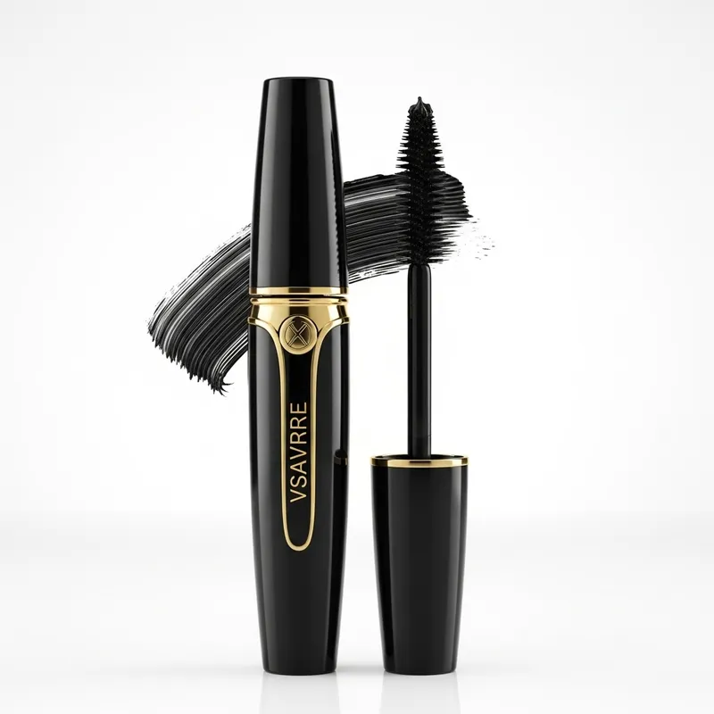 Captivating Black Mascara Tube with Luxurious Golden Accents