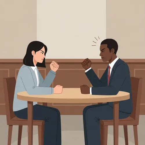 Diverse Woman and Man Conflict Illustration