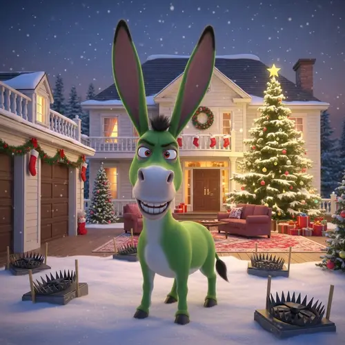 Donkey from shrek in a movie home alone