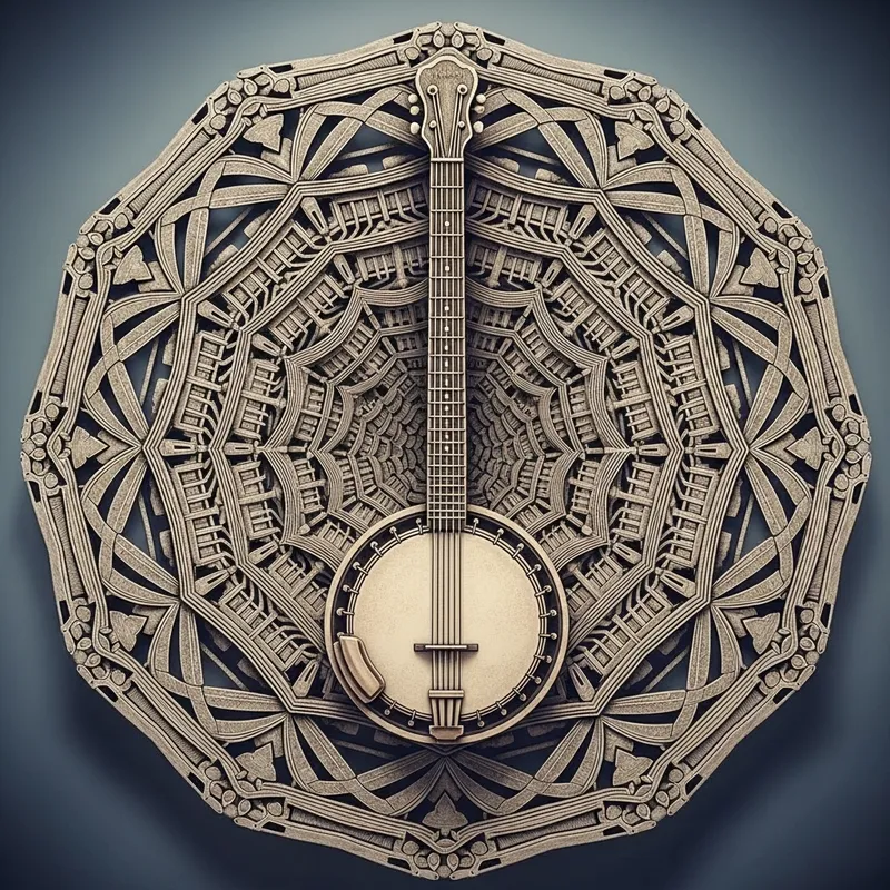 Banjo Tessellation Rotation - Optical Art Design