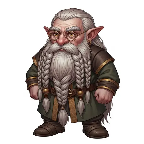 Ethereal Dwarf Character with Unique Braided Hairstyle