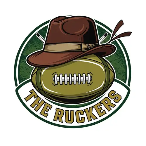 Rugby Team Logo with Trilby Hat Design Element