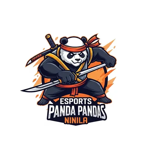 Panda Ninja Vector Logo: Anime Style for Esports
