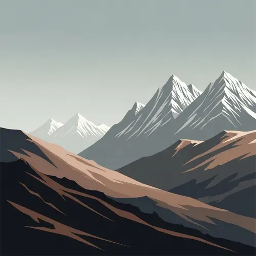 Minimalistic Mountain Landscape: Simple Elegance in Nature