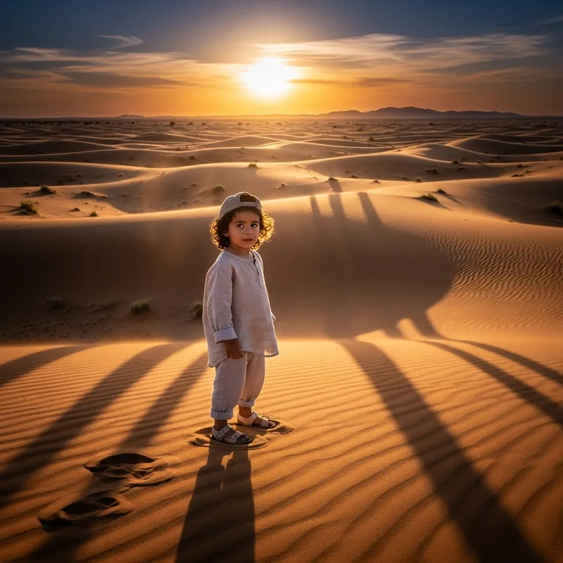 Child in Desert Landscape